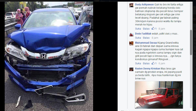 Kecelakaan Sedan BMW dan Honda, BWM hanya Penyok Honda Ringsek. Kecelakaan Sedan BMW dan Honda, BWM hanya Penyok Honda Ringsek.
