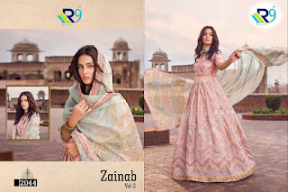 R9 Designer Zainab vol 2 Satin Cotton Pakistani Suits In Wholesale