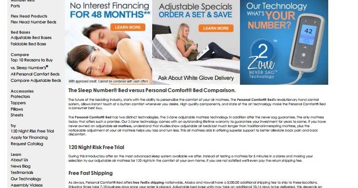 personal comfort bed stores near me