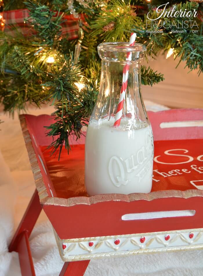 DIY Santa Cookie Tray With Bottle Of Milk