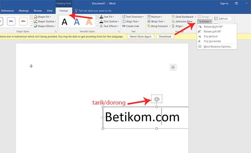 Cara Meluruskan Tulisan Di Word