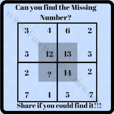 Find the missing number in square easy puzzle Find the missing number in square easy puzzle