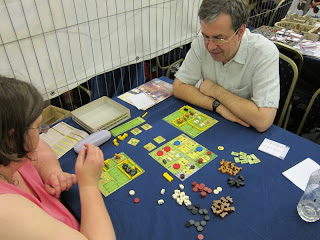 UK Games Expo - The demonstration copy of Agricola All Creatures Big & Small being played