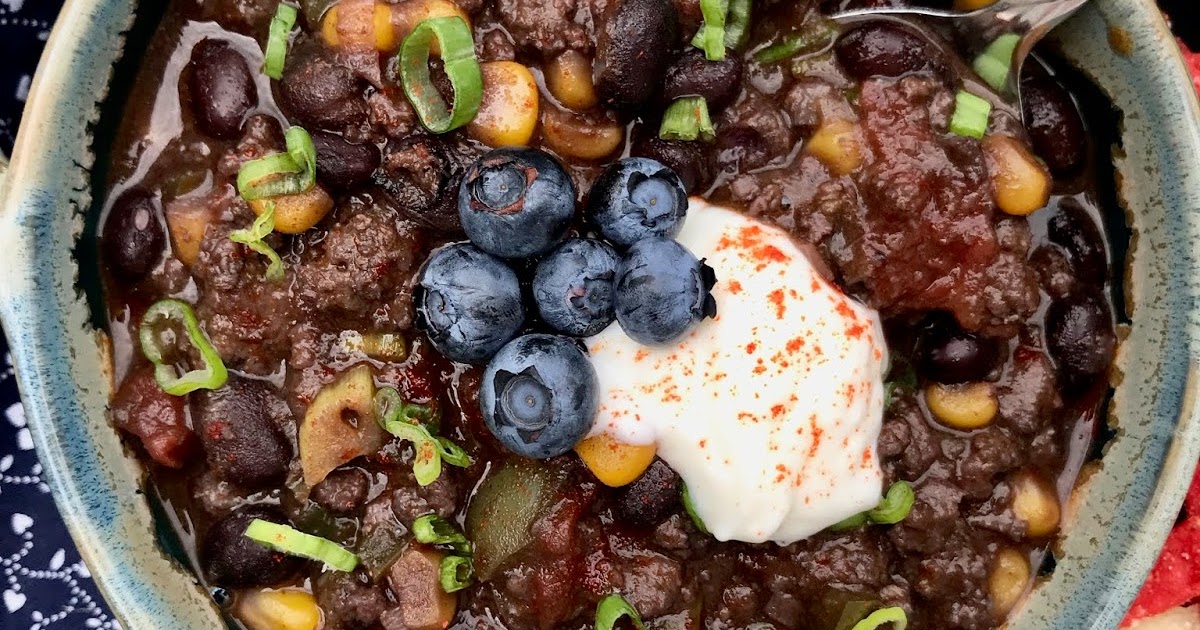 Savory Moments Blueberry bison chili