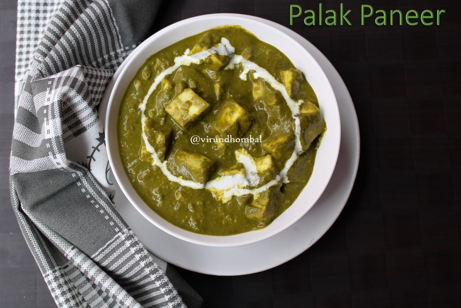 Palak Paneer Side dish for roti, nann, poori and jeera rice