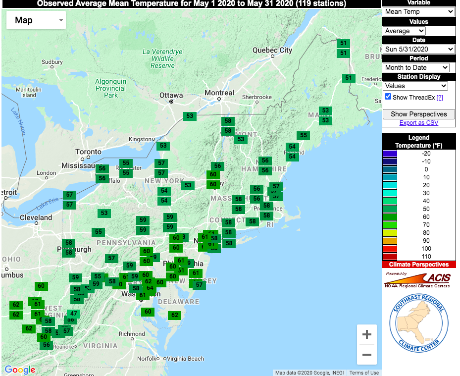 Addison County Weather Watchers May/2020 Weather and Climate Recap