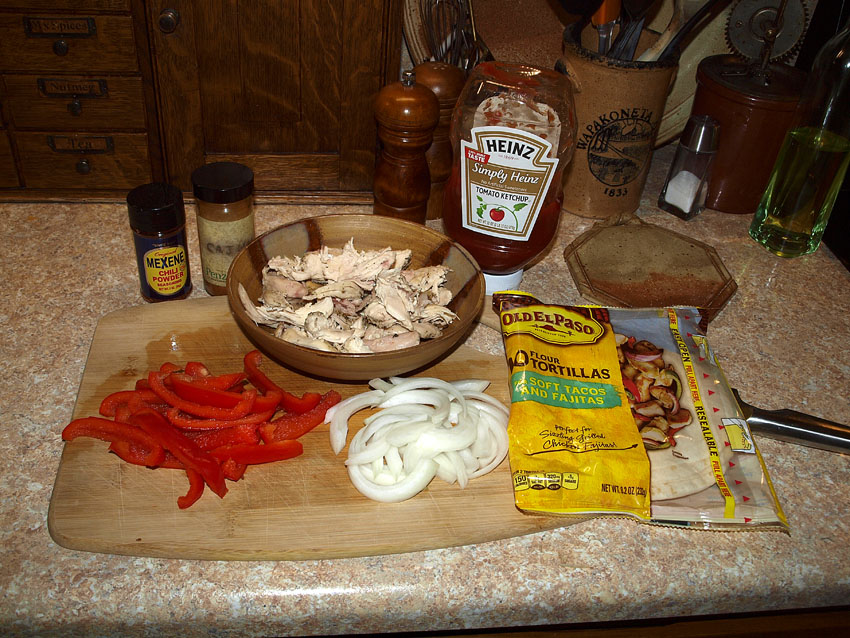 Pellet Smoker Cooking Fajitas W/Leftover Chicken