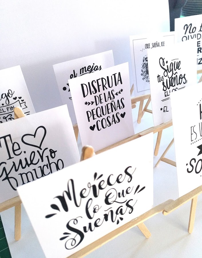 palos depresores, caballetes, frases bonitas