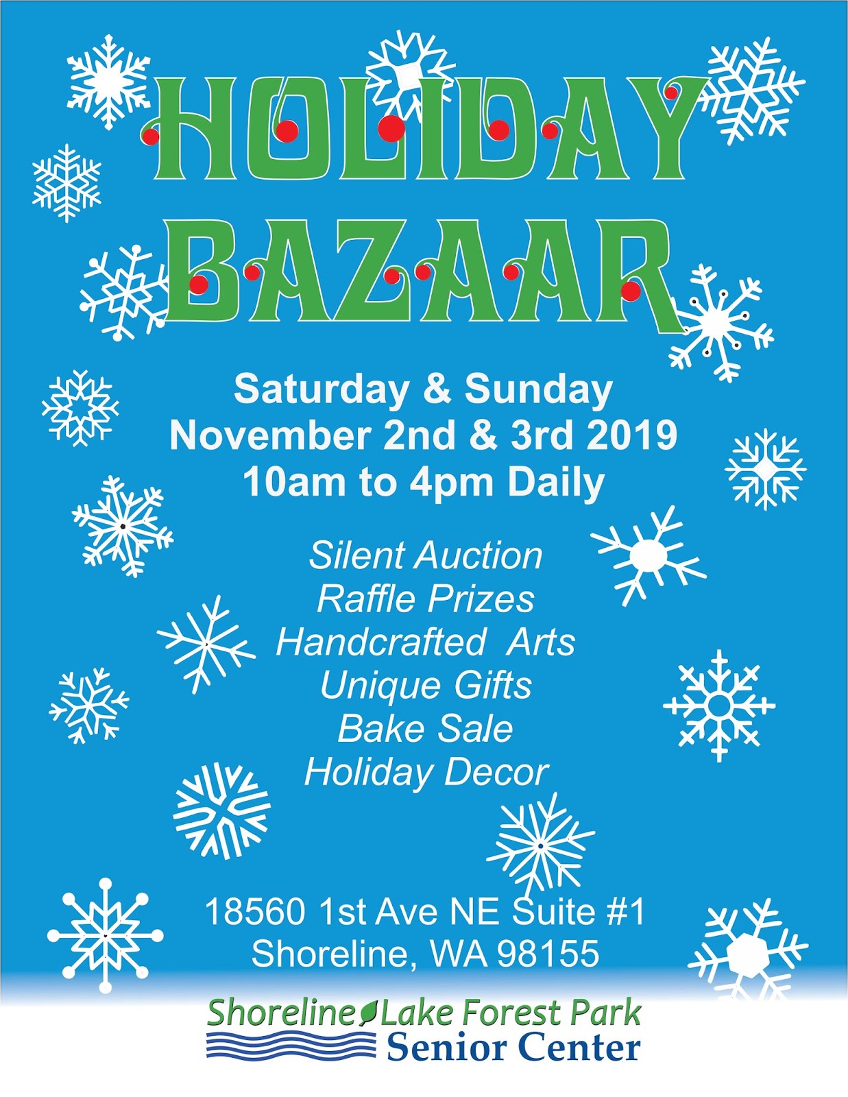 Shoreline Area News Holiday Bazaar at Senior Center Nov 2 3 includes