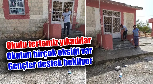 Eksiklerin olduğu okulu tertemiz yıkadılar Killik Mahallesi ilkokulu