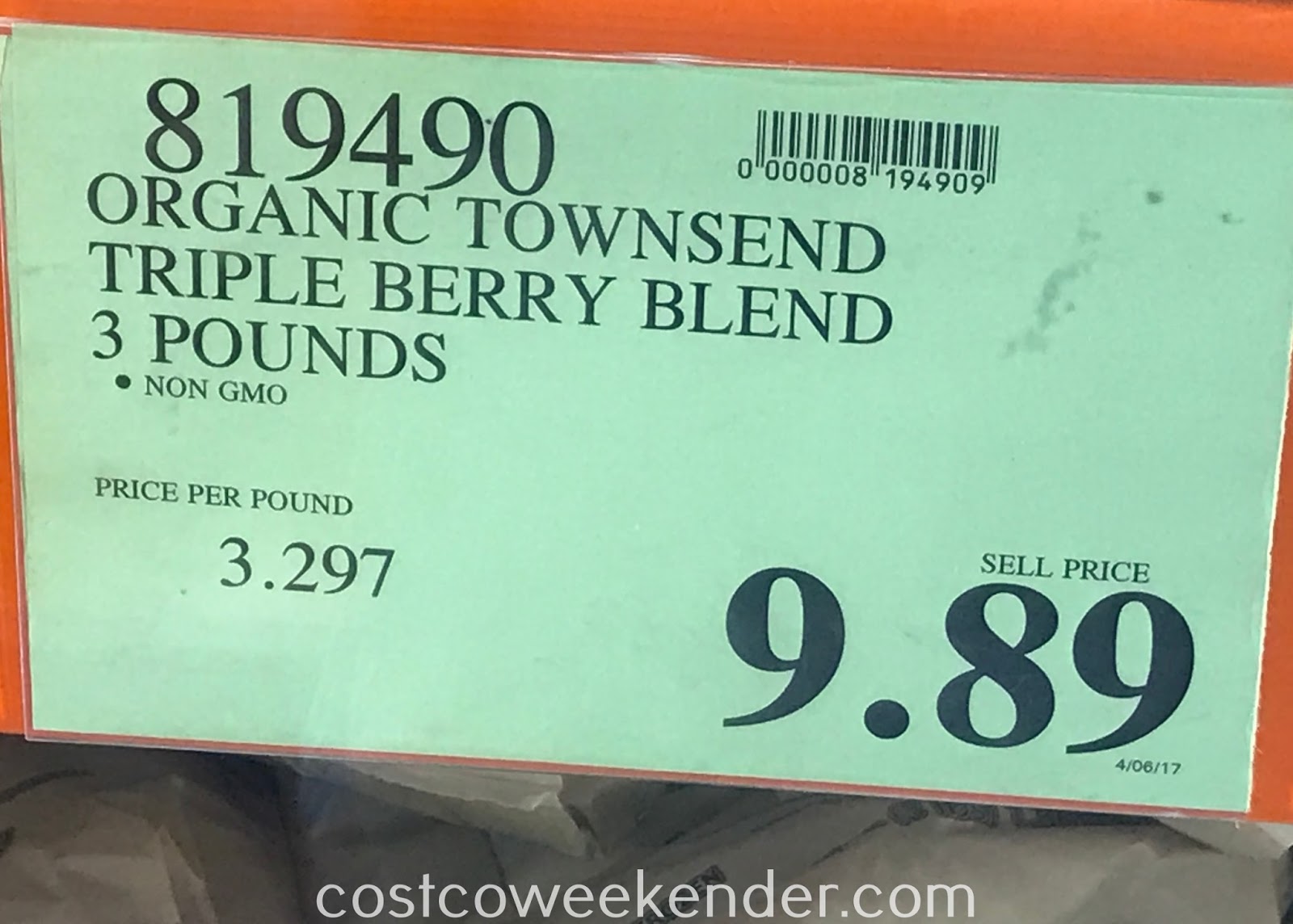 Townsend Farms Organic Triple Berry Blend (3 lbs) Costco Weekender
