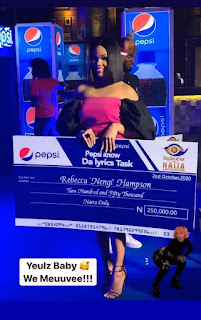 Pepsi awarded Nengi a trip to Dubia