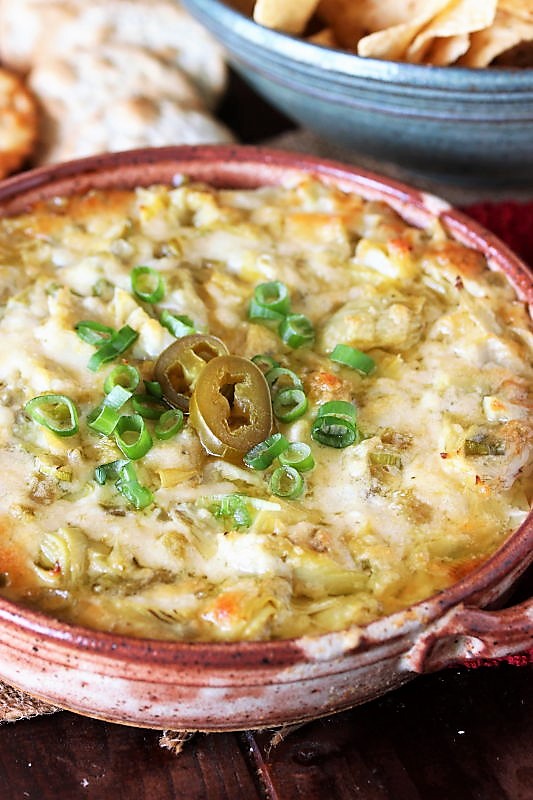 Cheesy Baked Artichoke Dip with a Kick | The Kitchen is My Playground