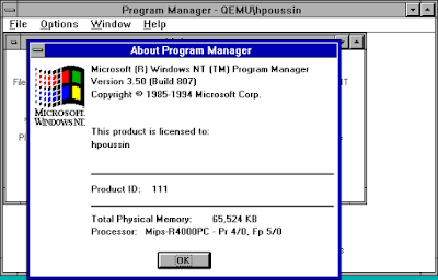 Windows NT 3.5 Screen