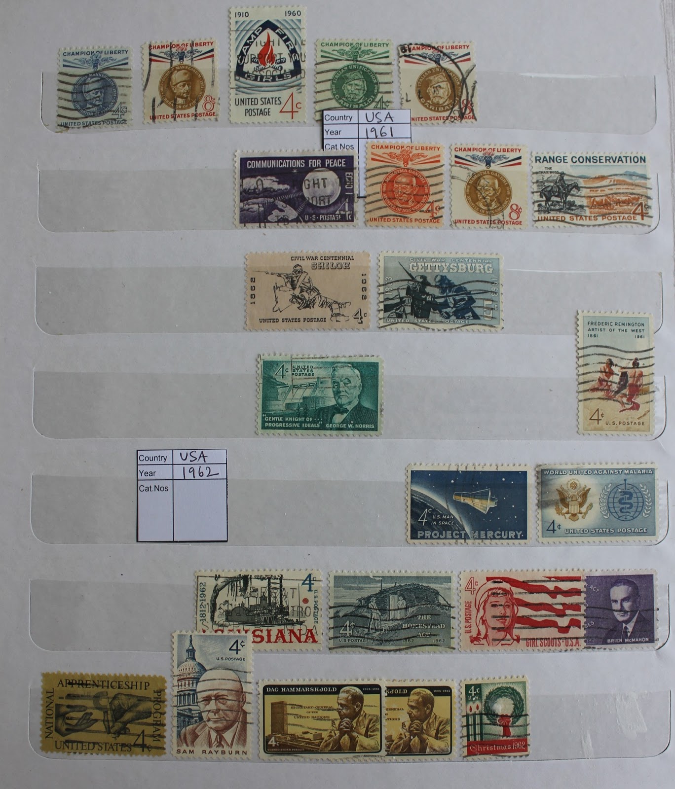 My Postage Stamps Collection: USA 1957 - 1964