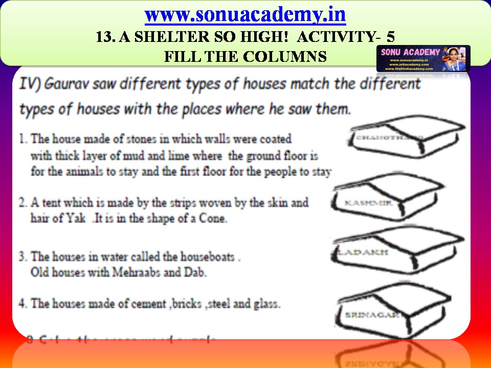 SONU ACADEMY A SHELTER SO HIGH! (Activities) CHAPTER13 (EVSV)
