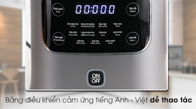 Máy xay nấu đa năng Kangaroo KG175HB1 - Bảng điều khiển cảm ứng có chỉ dẫn tiếng Anh - Việt dễ hiểu