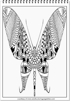 free printable butterfly adult coloring book