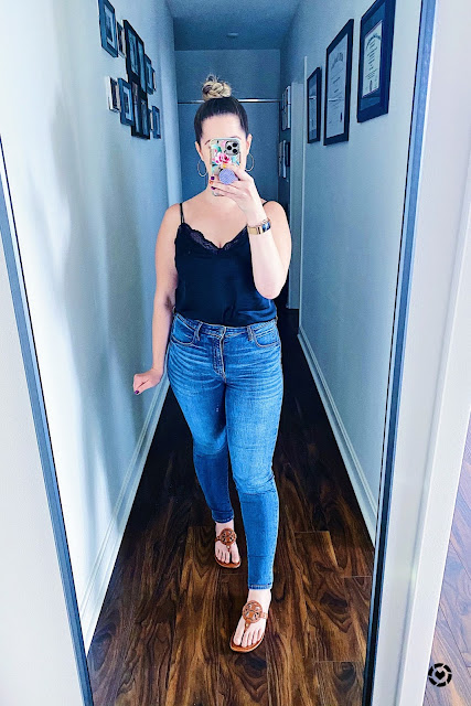 Black Cami Jeans Summer Outfit 2020