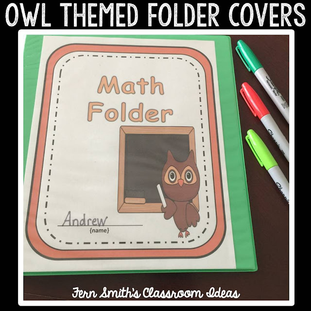 Do You Have a Owl Themed Classroom ? Your students will love these daily work folder covers for their student binders and you will love how organized these folders make your classroom management easier! There are SIX different character / color schemes included with this resource. Fern Smith's Classroom Ideas at TeachersPayTeachers.
