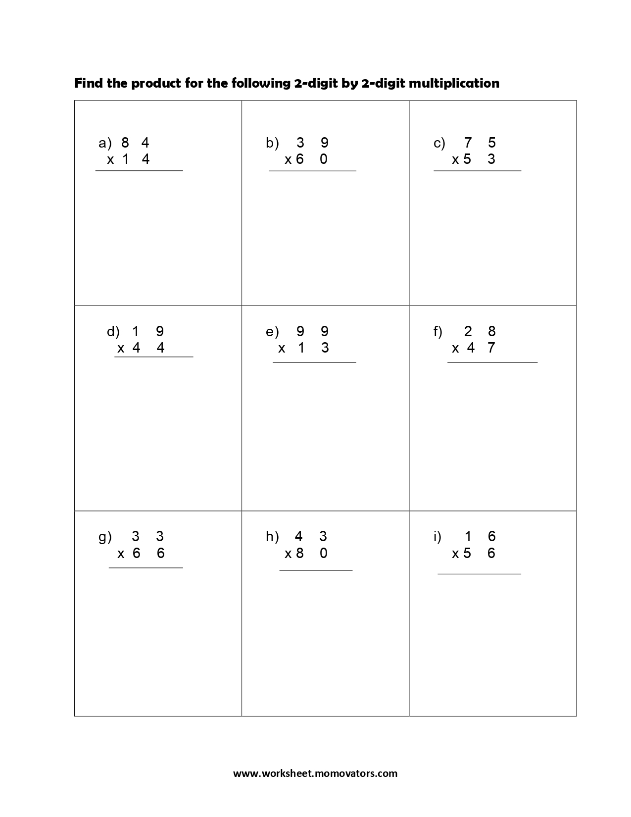 Double digit multiplication worksheets pdf - Worksheets PDF