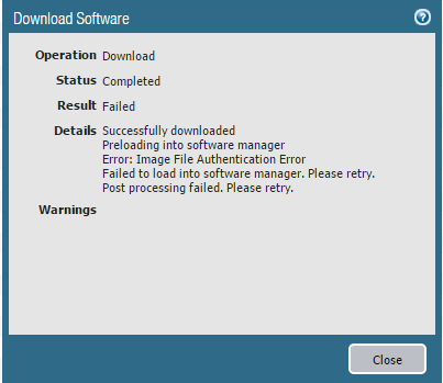 My Scripts And Tips Error Image File Authentication Error When Downloading New Version Of Pan Os