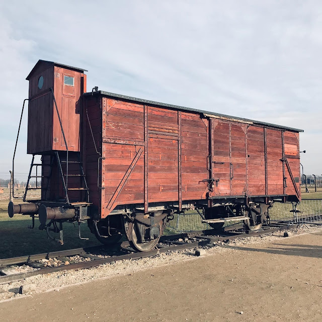 One of the transportation carriages at Birkenau : My Visit To Auschwitz (and why you should visit too) 