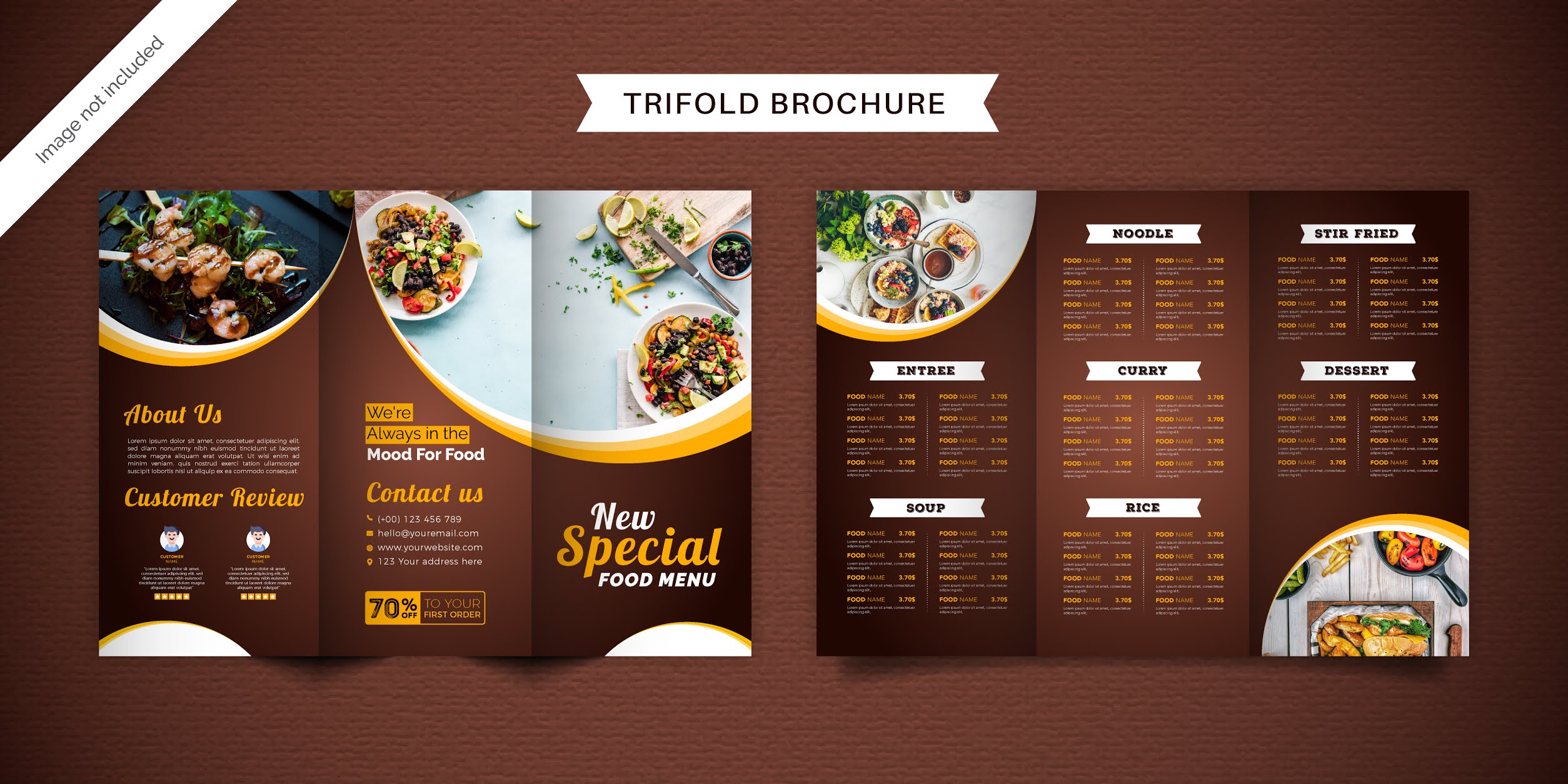 تحميل بروشور طعام مجانا 7 تصميمات احترافية مجموعة 2 بصيغة فيكتور ويمكنك تحويلها فيكتور