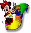 Alfabeto de Minnie Mouse pintando S.