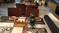 Christmas tree on a pre designed table in hotels buffet