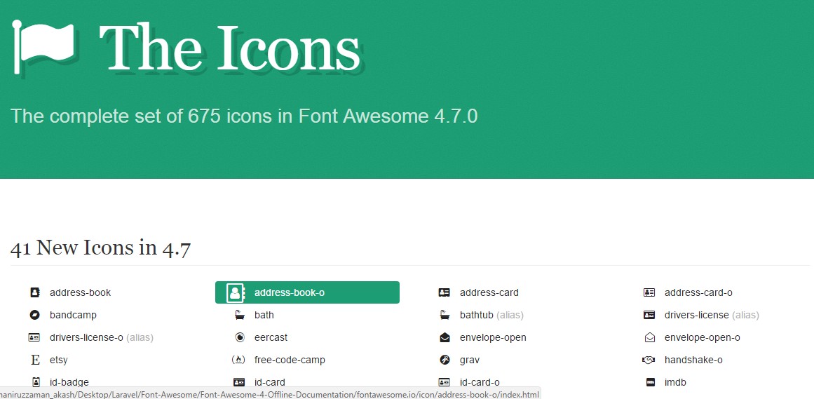 Download Offline Documentation Download Font Awesome 4 Offline Documentation