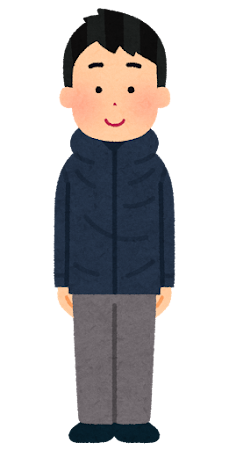 ウィンドブレーカーを着た人のイラスト（男性）