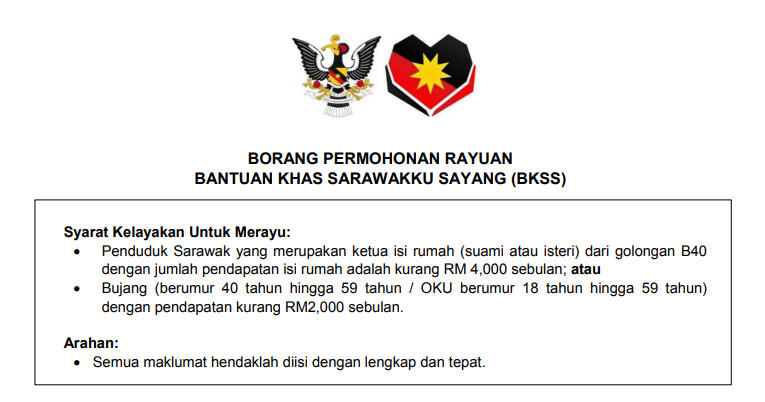Permohonan Rayuan Bantuan Khas Sarawakku Sayang (BKSS ...