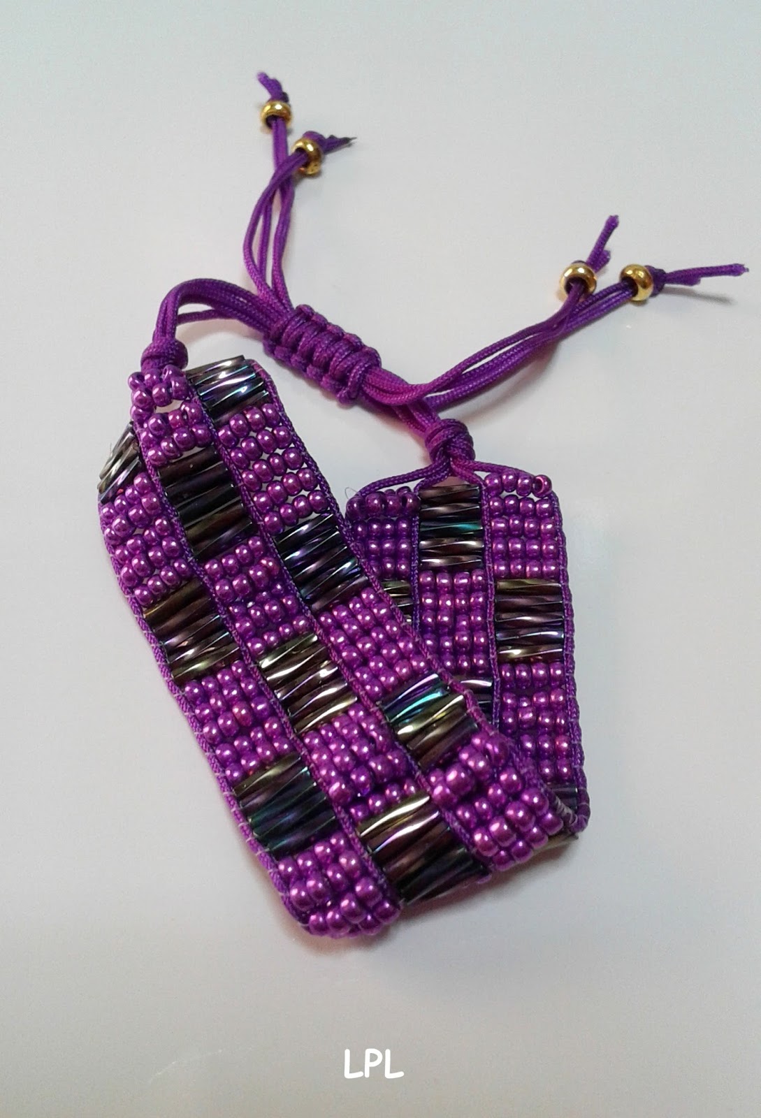 BEADS and GEMS Βραχιολι με κορδονια μακραμε Bracelet Large loom