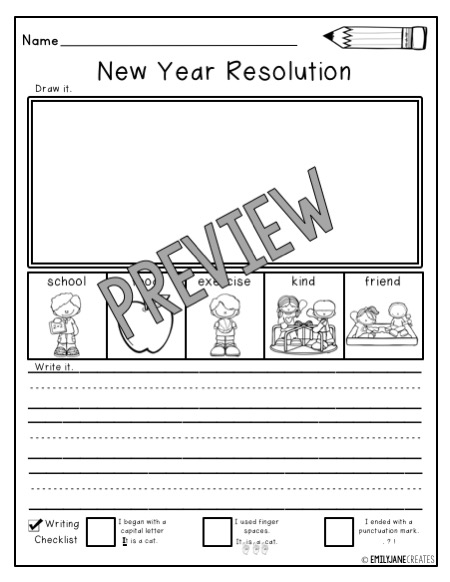Emily Jane Creates: JANUARY NO PREP KINDERGARTEN PACKET-OVER 100 PAGES!