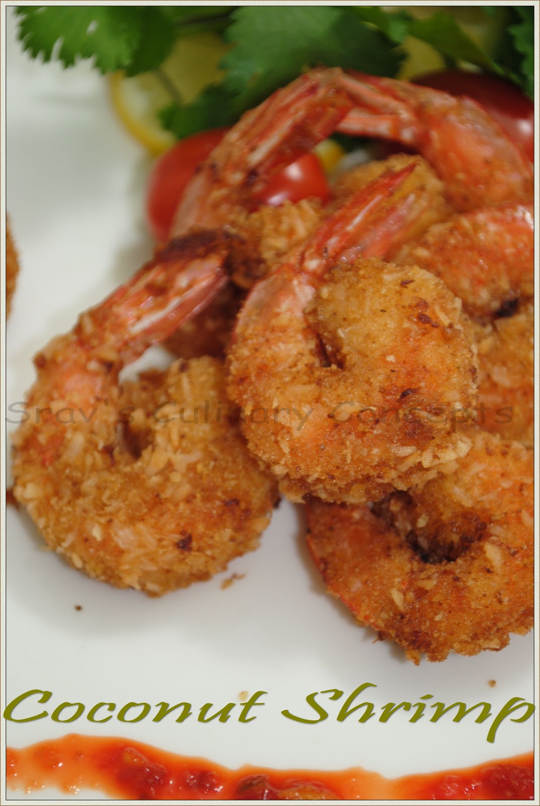 Srav's Culinary Concepts Coconut Shrimp with Spicy Tartar Sauce