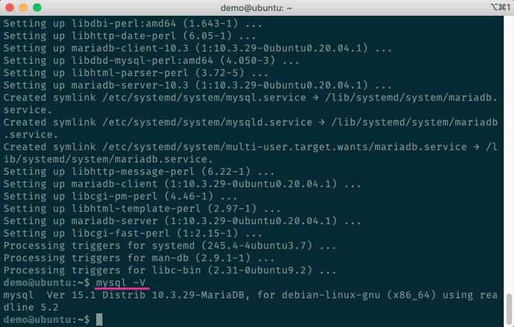 檢查MariaDB的版本