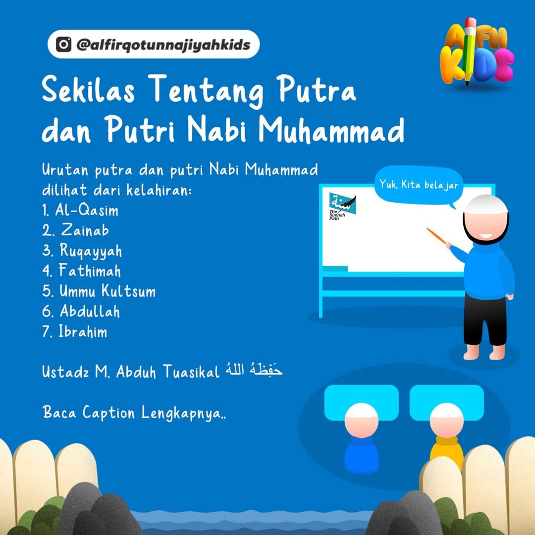 7 nama anak nabi muhammad