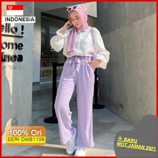 DMB1109 FASHION BAWAHAN 1KG MUAT 6PCS BECKY BASIC KULOT CELANA PANJANG PREMIUM MOCCA LILAC PANTS HITS OOTD SELEBGRAM BARU 2021