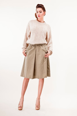 Spódnica khaki z plisą Vintage Attack Vintage Attack butik internetowy retro vintage moda blog netstylistka