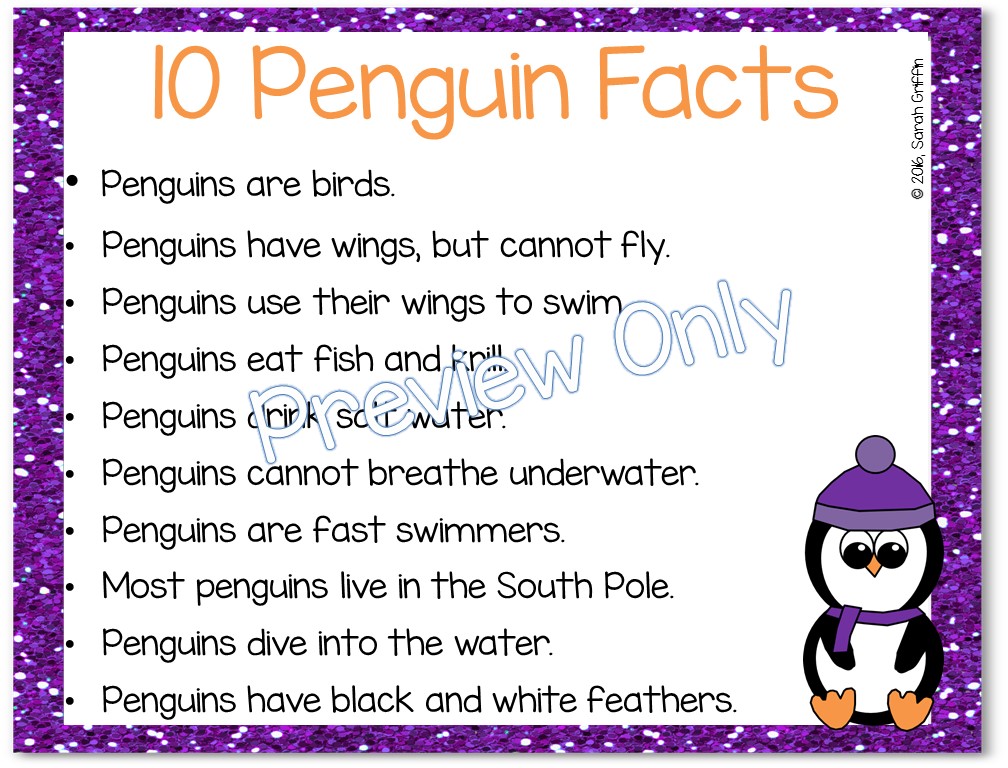 Printable Penguin Facts