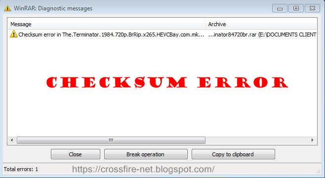 Crossfire Netcafe Inc Memperbaiki Checksum Error File Winrar Dengan 7zip