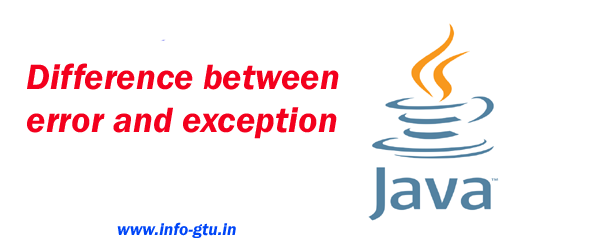 Difference between error and exception