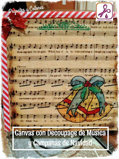 Canvas con de Musica y Campanas de Navidad | Manualidades