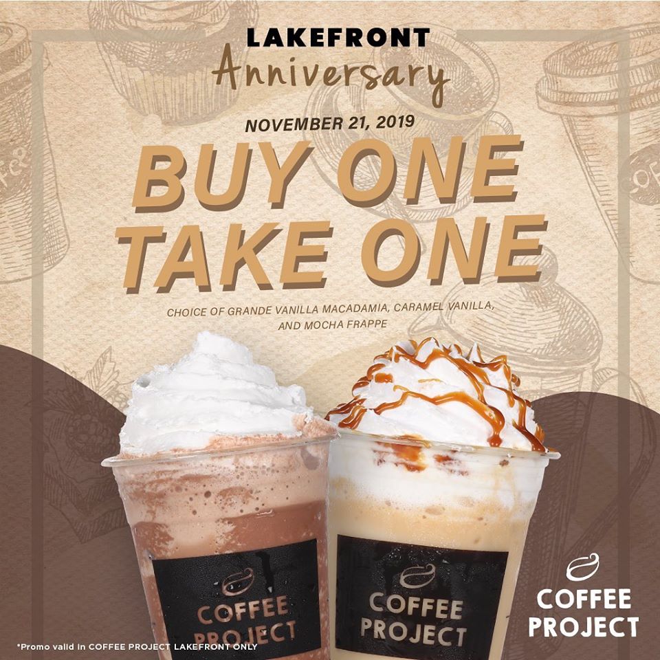 Manila Shopper Coffee Project Lakefront Buy1 Take1 Promo Nov 21 2019
