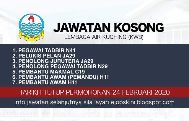 Jawatan Kosong Lembaga Air Kuching (KWB) Februari 2020