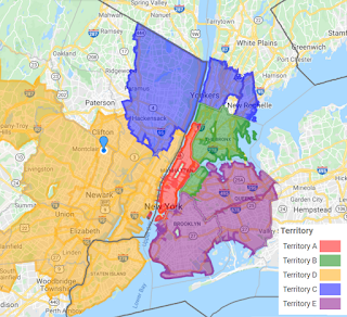 Example 3-digit ZIP Code map created with Custom Color-Coded Map tool