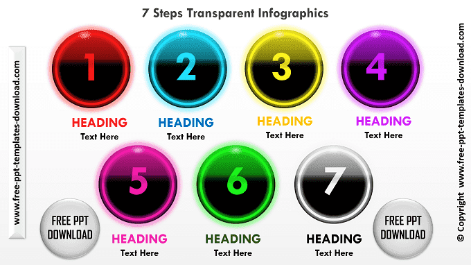 7 Steps Transparent Info graphics Template Download