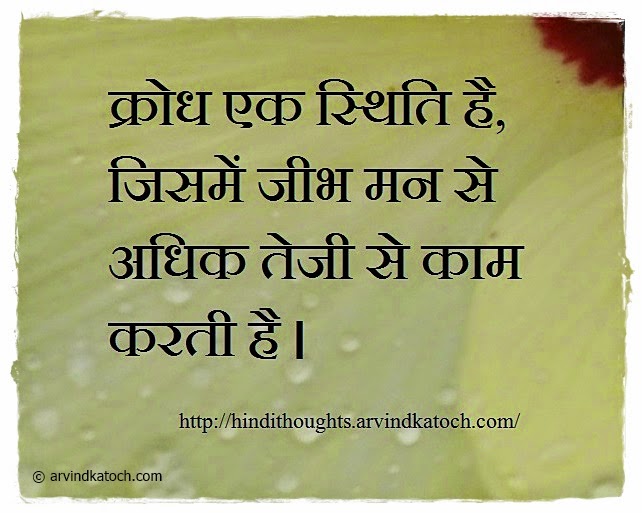 Hindi, Thought, Quote, Anger, Condition, Mind,