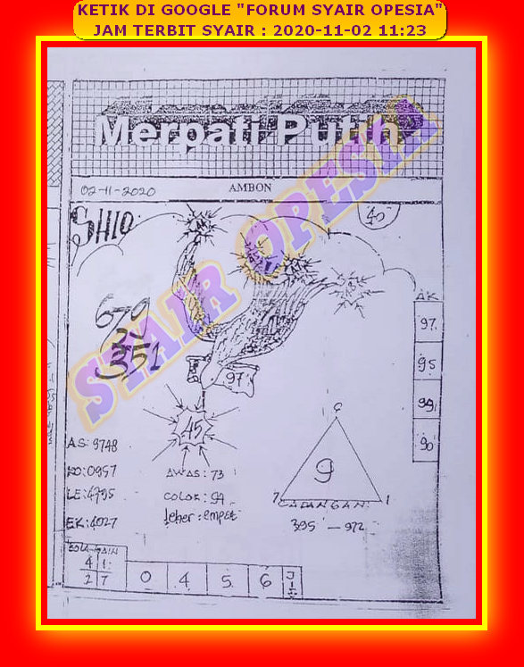 Kode Syair Si Unyil Ambon 2021